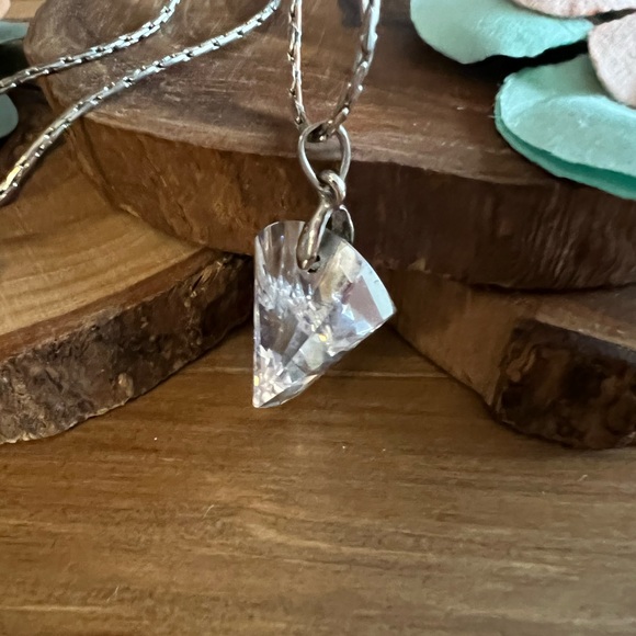 Heavy crystal necklace. Sterling silver - Picture 3 of 3